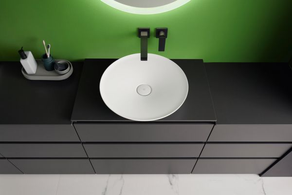 Burgbad Lin20 Waschtischunterschrank mit Konsolenplatte, 3 Auszüge, bodenstehend, 80,2cm
