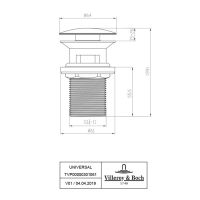 Vorschau: Villeroy&Boch Push-Open Ablaufgarnitur TVP000003010
