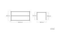 Vorschau: KETTLER EDGE | MEMPHIS Gartenmöbel-Set, Tisch 160x95cm mit 4x Multipositionssessel, anthrazit/teak