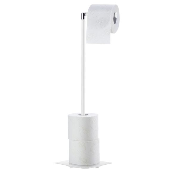 Smedbo Outline Lite ToilettenpapierhalterReservepapierhalter eckig, freistehend, weiß FX636