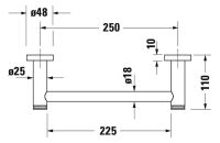 Vorschau: Duravit D-Code Wannengriff wandhängend, chrom 0099141000