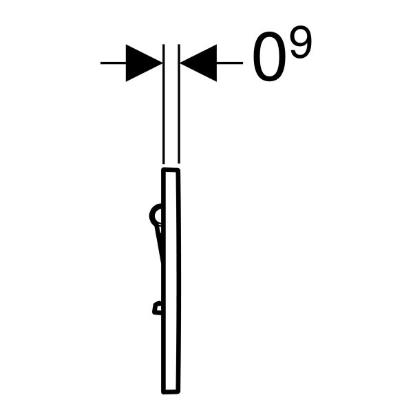 Geberit Urinalsteuerung mit pneumatischer Spülauslösung, Betätigungsplatte Typ 01