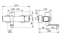 Vorschau: Hansa Hansaclinica Waschtisch-Elektronik-Thermostat-Batterie, Batteriebetrieb, 186mm, chrom