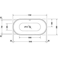 Vorschau: Duravit DuraSenja freistehende ovale Badewanne 170x80cm, weiß 700583000000000