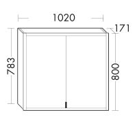 Burgbad rl20 Spiegelschrank 102x80cm mit Lichtrahmen, 2 Türen SPVK100F6947