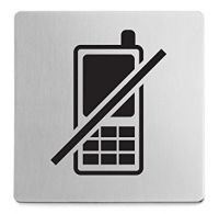 ZACK INDICI Hinweisschild Handy-Verbot, selbstklebend, edelstahl seidenmatt