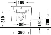 Vorschau: Duravit Qatego Wand-Bidet 57cm, weiß