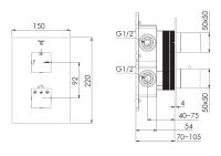 Vorschau: Steinberg Serie 160 Fertigmontageset für Unterputzthermostat mit 2-Wege Umsteller