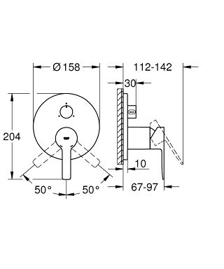 Grohe Lineare Einhandbatterie mit 3-Wege Umstellung