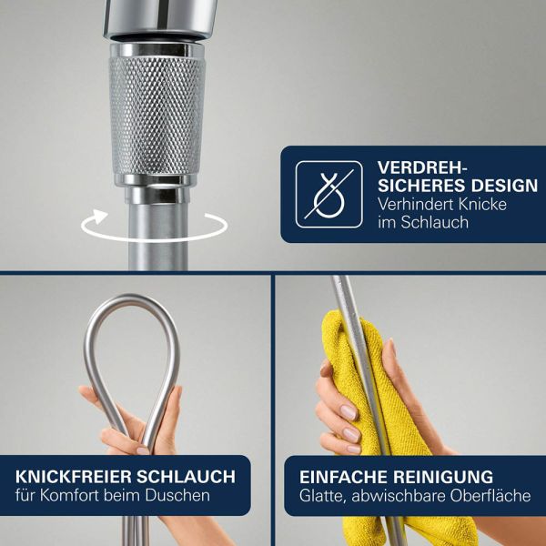 Grohe Vitalio Joy+ 120 Wandhalterset, Brauseschlauch 150cm, chrom 