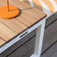 Vorschau: KETTLER OCEAN SKID Platform Lounge-Tisch Teak-Holz weiß matt 0105918-5220