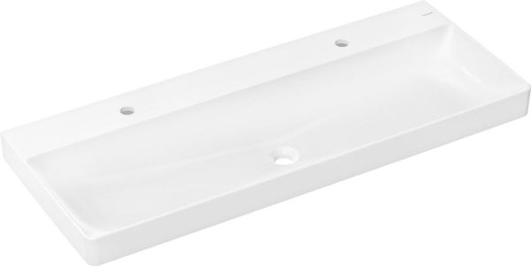hansgrohe Xelu Q Waschtisch 120x48cm 2 Hahnlöcher, weiß