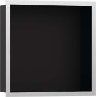 Hansgrohe XtraStoris Individual Wandnische mit Rahmen 300/300/100, schwarz matt/edelstahl gebürstet