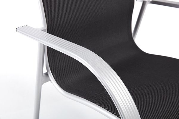 KETTLER Tampa Stappelsessel mit Armlehnen, silber/charcoal