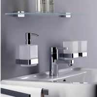 emco loft Seifenspender Wandmodell, Kristallglas satiniert, chrom 052100101