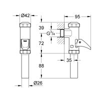 Vorschau: Grohe Start DAL-Voll-Automatik WC-Druckspüler Aufputz, chrom