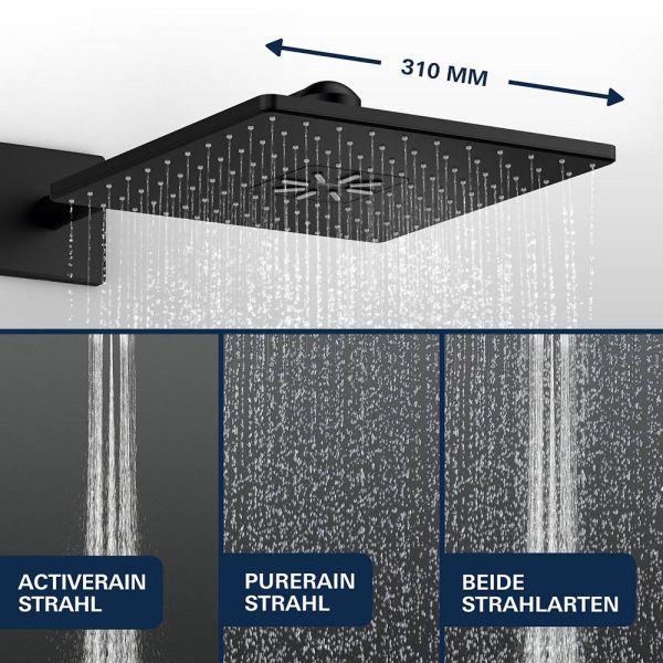 Grohe Precision SmartControl Duschsystem, eckig, mit Thermostat, schwarz matt