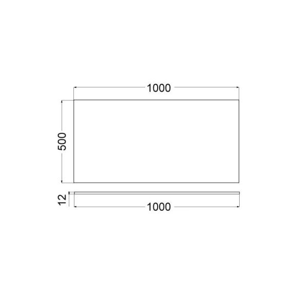 Kludi ICOS Deckplatte 100x50cm für Waschtischunterschrank, teal blue matt