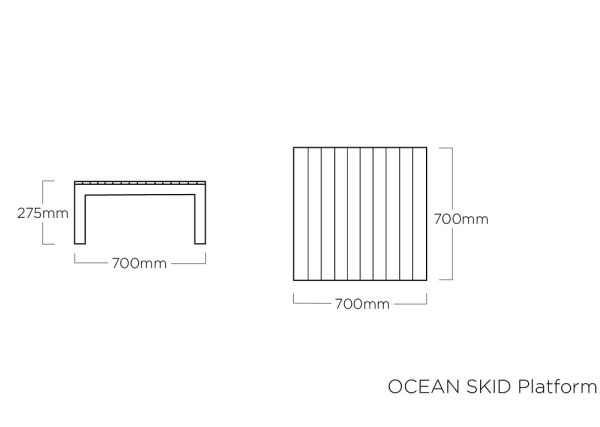 KETTLER OCEAN SKID PLATFORM Lounge-Tisch, Teak-Holz-Platte, anthrazit 0105934-7300