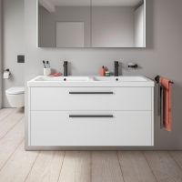 Duravit D-Code Möbelset aus Doppel-Waschbecken und Unterschrank 120cm DC02950BD180000