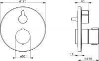 Vorschau: Hansa Hansahome Brause-Thermostat-Batterie Fertigmontageset, schwarz matt
