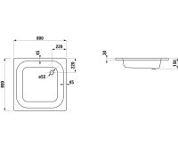 Vorschau: Laufen Platina Duschwanne 80x80cm tief, Einbauhöhe 15cm