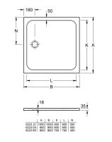 Vorschau: Villeroy&Boch Lifetime Plus Keramik-Duschwanne mit Antislip 100x100x3,5cm 6223J501