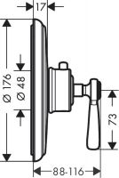 Vorschau: Axor Montreux Thermostat Unterputz mit Hebelgriff 43l/min