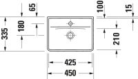 Vorschau: Duravit D-Neo Handwaschbecken 45x33,5cm, mit Hahnloch und WonderGliss, weiß