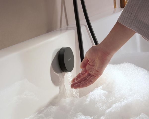 hansgrohe Exafill Fertigset Wanneneinlauf, Ablauf- und Überlaufgarnitur, schwarz matt/weiß glanz 58119670