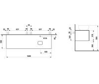 Vorschau: Laufen IL BAGNO ALESSI One Schubladenelement 1600 Ausschnitt mit HL rechts, zu WT H81897 5/6/7/8