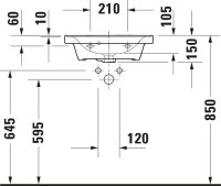 Vorschau: Duravit D-Neo Handwaschbecken rechteckig 50x40cm, mit Überlauf, weiß 0742500060