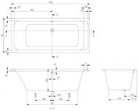 Vorschau: Villeroy&Boch Architectura Rechteck-Badewanne 180x80cm 