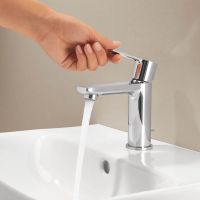 Vorschau: Grohe Lineare Einhand-Waschtischbatterie XS-Size Kaltstart mit Ablaufgarnitur, chrom