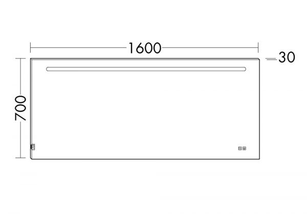 Burgbad Lin20 Leuchtspiegel mit horizontaler LED-Beleuchtung, 160x70cm