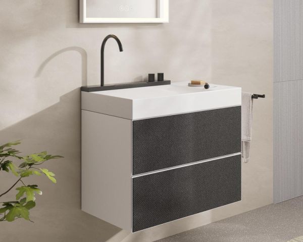 hansgrohe Avalegra AquaUnit Waschbecken 78x48cm mit Ablage, Armatur in brushed black chrome