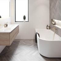 Vorschau: RIHO Desire Corner Eck-Badewanne 184x84cm Raumecke links mit Sparkle Mood
