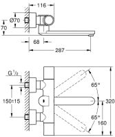 Vorschau: Grohe Eurosmart Cosmopolitan E Infrarot-Elektronik für Waschtisch-Wandarmatur, Ausl. 287mm, chrom