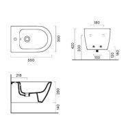 Vorschau: Catalano Premium Eco Wand-Bidet, spülrandlos, 55x35cm weiß CATAglaze+