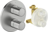 Duravit Duschthermostat rund, Unterputz mit Grundkörper, edelstahl gebürstet TH4200008070