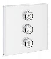 Grohe Grohtherm SmartControl 3-fach Unterputzventil, Fertigmontageset eckig, chrom/moon white