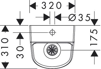 Hansgrohe EluPura Original S Urinal, Zulauf von oben, spülrandlos, weiß
