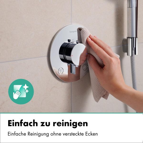 hansgrohe Ecostat Comfort S Thermostat, 2 Funktionen mit Sicherungskombination, chrom