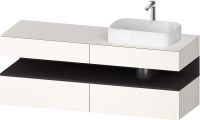 Vorschau: Duravit Qatego Unterschrank für Aufsatzbecken 160x55cm in weiß supermatt Antifingerprint, mit offenem Fach in graphit supermatt Antifingerprint, Ausschnitt rechts QA4778