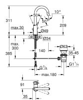 Vorschau: Grohe Start Classic Einhand-Waschtischbatterie L-Size mit Ablaufgarnitur, chrom