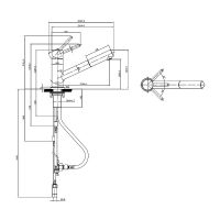 Vorschau: Villeroy&Boch Como Shower Niederdruck Küchenarmatur aus Edelstahl, Ausziehbrause, anthrazit 92521105