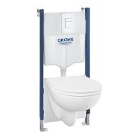 Grohe Solido Compact 5-in1 WC-Set mit Even Drückerplatte, Soft-Close-WC-Sitz, weiß 112955SH00 