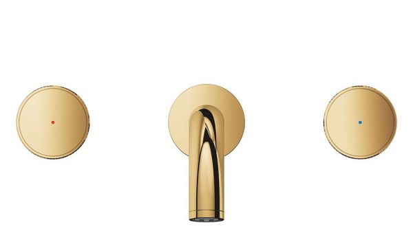 Grohe Atrio 3-Loch-Waschtischarmatur Unterputz, Knopfbetätigung, Ausladung 18cm