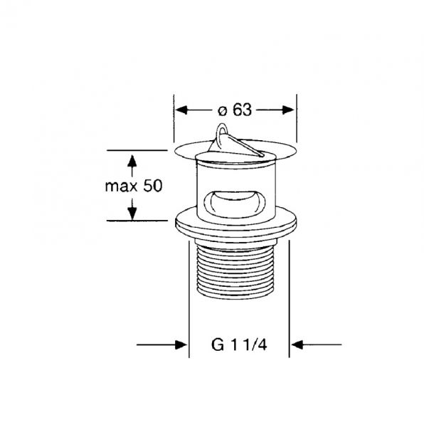 Kludi Schaftventil G 1 1/4, chrom