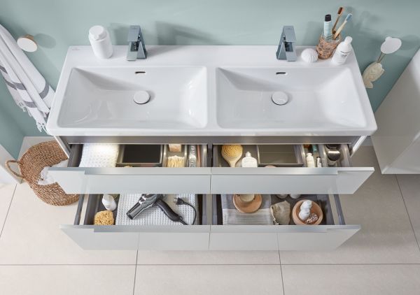 Villeroy&Boch Subway 3.0 Doppel-Möbelwaschtisch 130x47cm mit überlauf